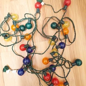 Vintage Colorful Christmas Ball String Lights 20 Feet Total Length